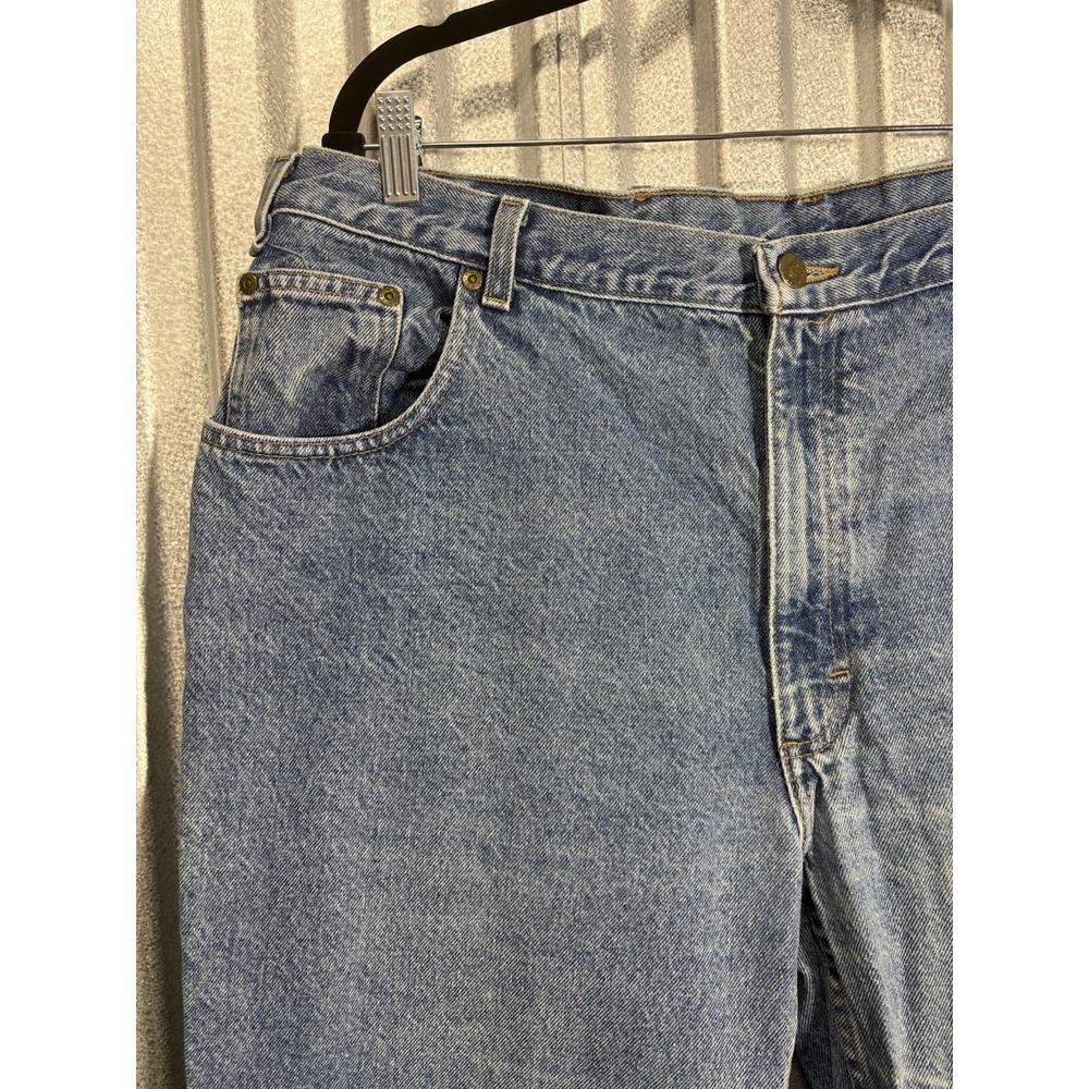 Eddie Bauer Vintage 90s Men Jeans 38x32 Light Wash Straight Leg Denim High Rise - Picture 2 of 8